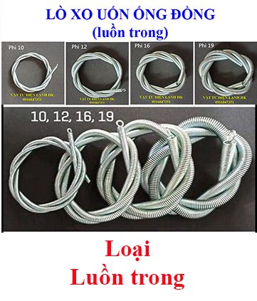 Lò xo uốn ống đồng các size cỡ phi 6 - 10 - 12 - 16 - 19 - lò xo uốn ống