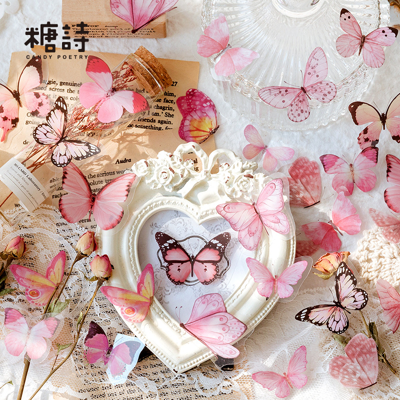 【Hottest Trends】40 Piece/pack Colorful Butterfly Retro Art Handbook ...