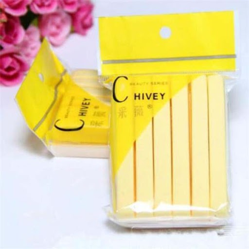 [HCM]Gói 12 Miếng Bọt Biển Nén Rửa Mặt Chivey Hàn Quốc (giao màu ngẫu nhiên)