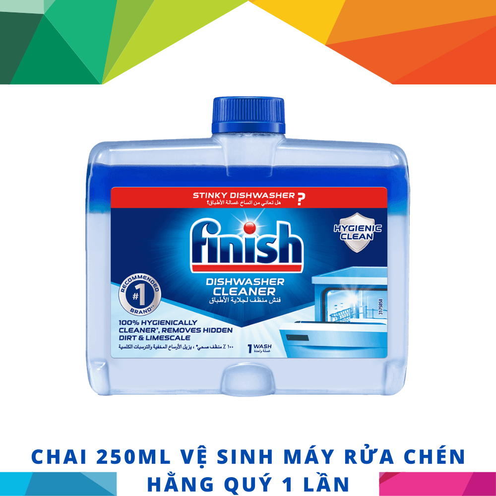 [Finish Chính Hãng] Chai 250ml dung dịch vệ sinh sạch sâu cặn bẩn máy rửa chén gia đình Finish EU) – (Khuyên dùng 3 tháng 1 lần).