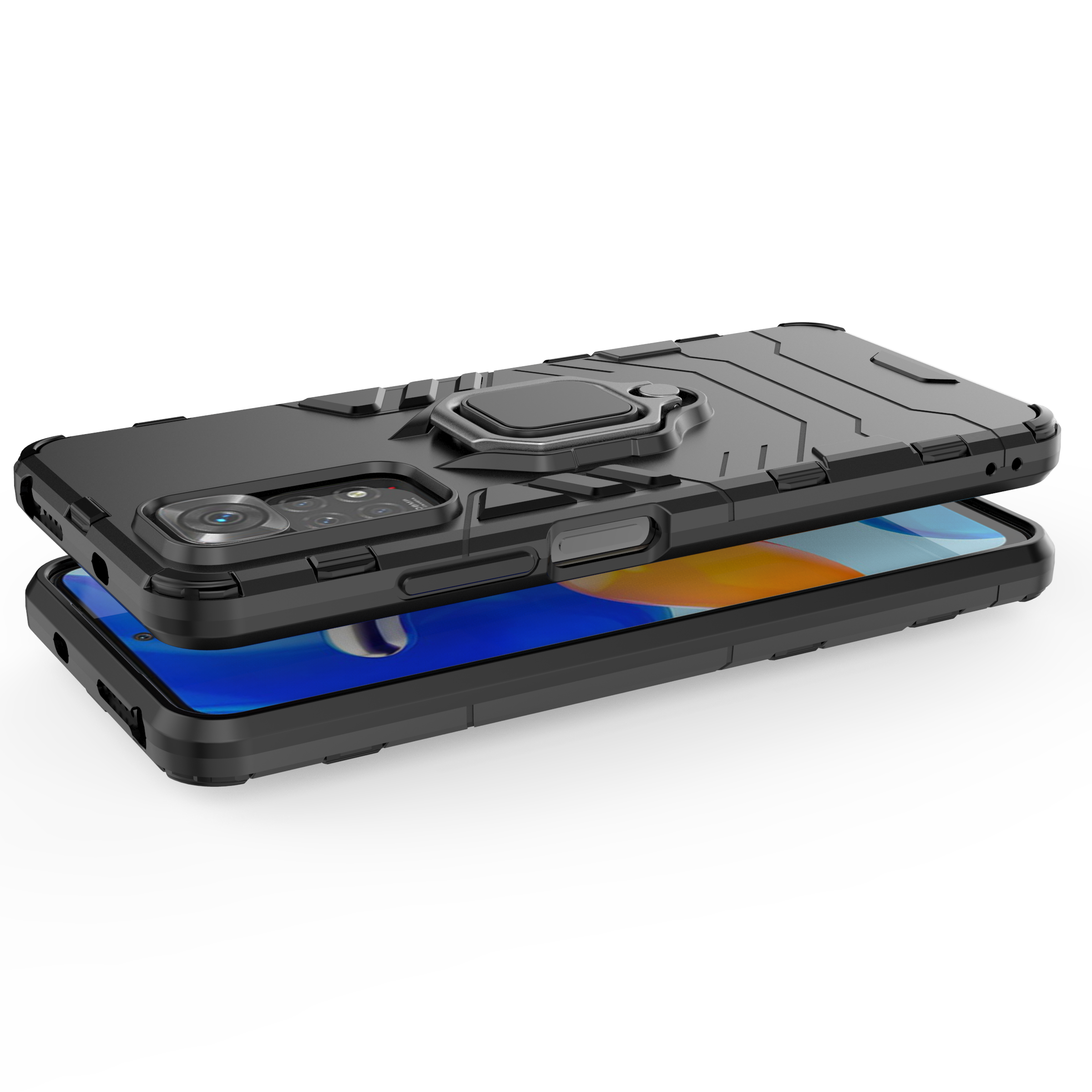 Lenuo Ốp Lưng Cho Xiaomi Redmi Note 11S Note 11 Pro 5G Note 8-Ốp Lưng Silicon TPU Và PC Cứng Hai Lớp Chịu Lực Nặng Giá Đỡ Vòng Kim Loại Chống Sốc Ốp Lưng Điện Thoại