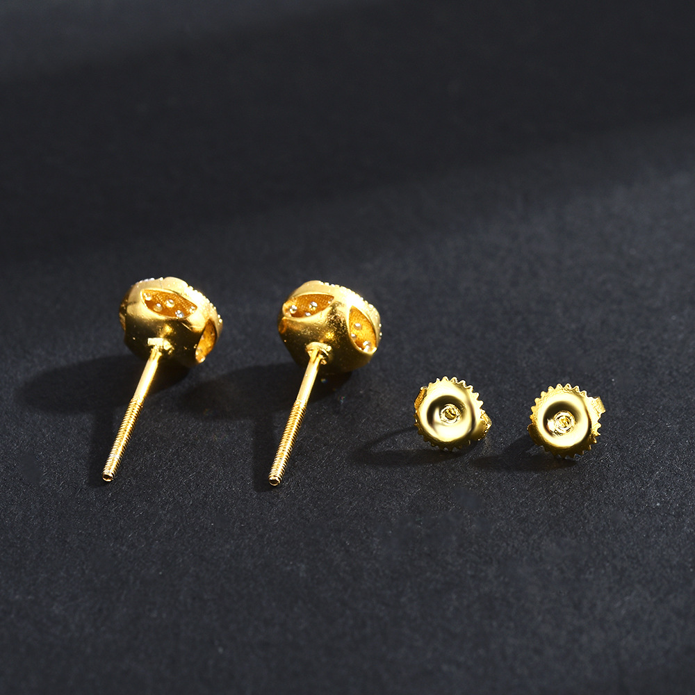 【Special offer】 Round Full Thread Ear Trendy Men's Personalized Two ...