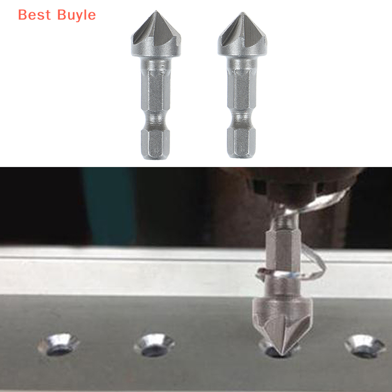 Best Buyle 6 Flute Countersink Drill Bit Chamfer Cutting Woodworking Tool hexagon handle