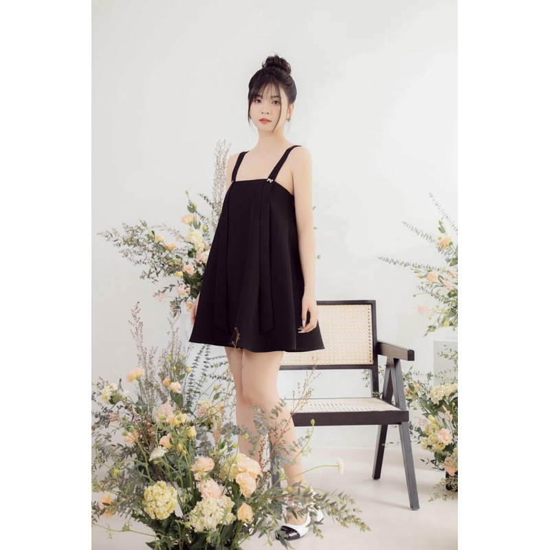 LAGOM - Đầm 2 dây dáng rộng kết nơ đá (CHARLOTTE DRESS)