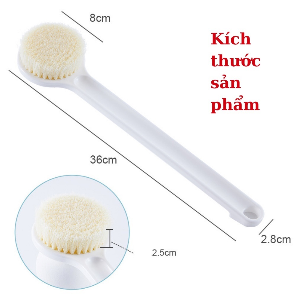 Bàn Chải Chà Lưng Lông Mềm (Trắng) - Cọ Lưng Lông Mềm Loại Thường