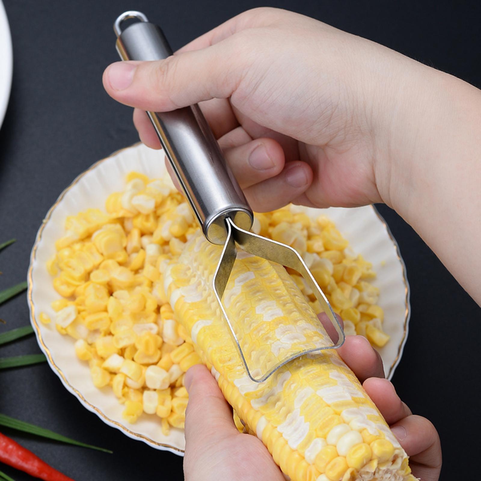BNGOOD Corn Stripper Stainless Steel Corn Thresher Ergonomic Handle Compact Quick Corn Cobs Remover COB Remover Tool Heavy Duty Corn Planer Cutter