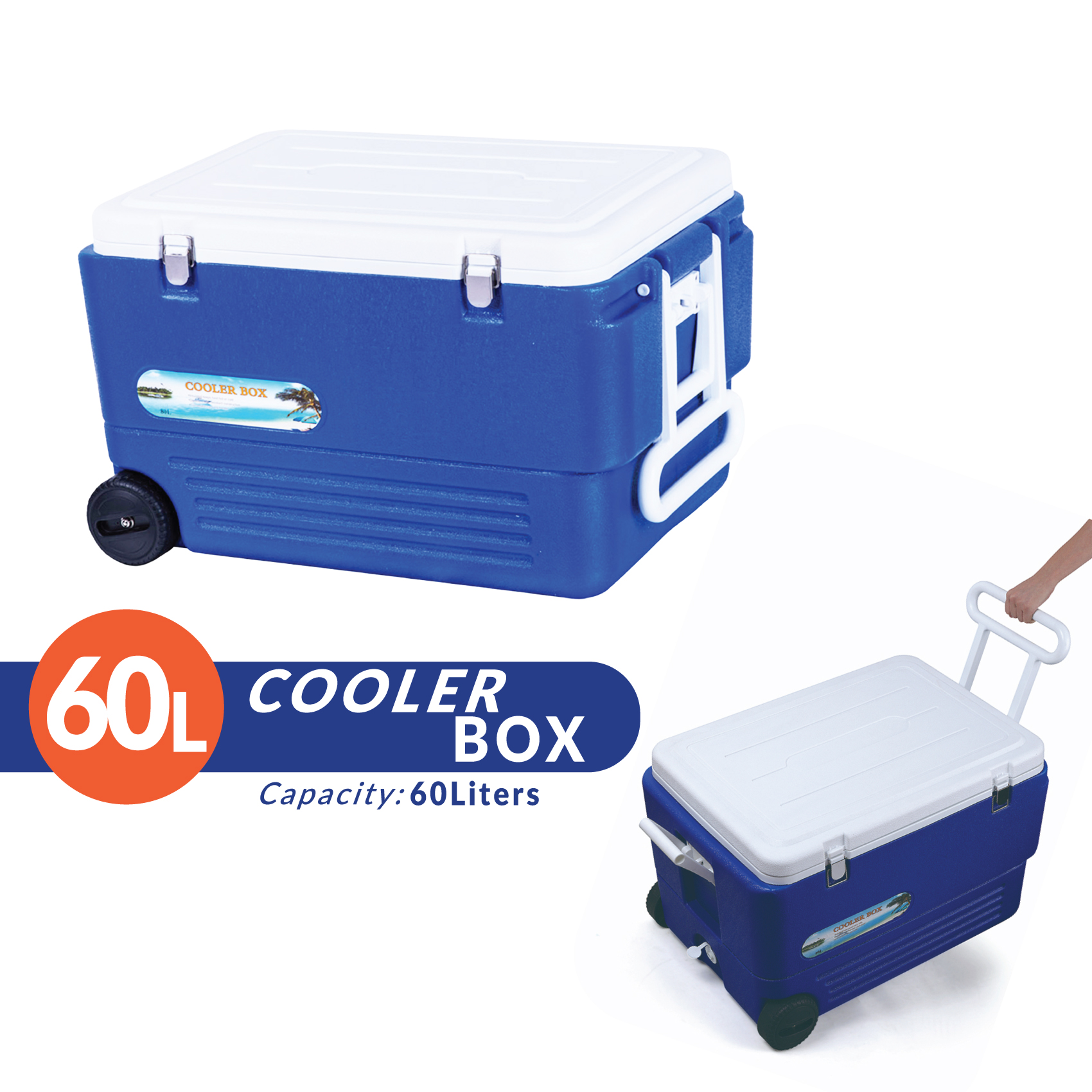 Super Big 60L 80L Cooler Ice Box with Wheel Portable Storage Cold