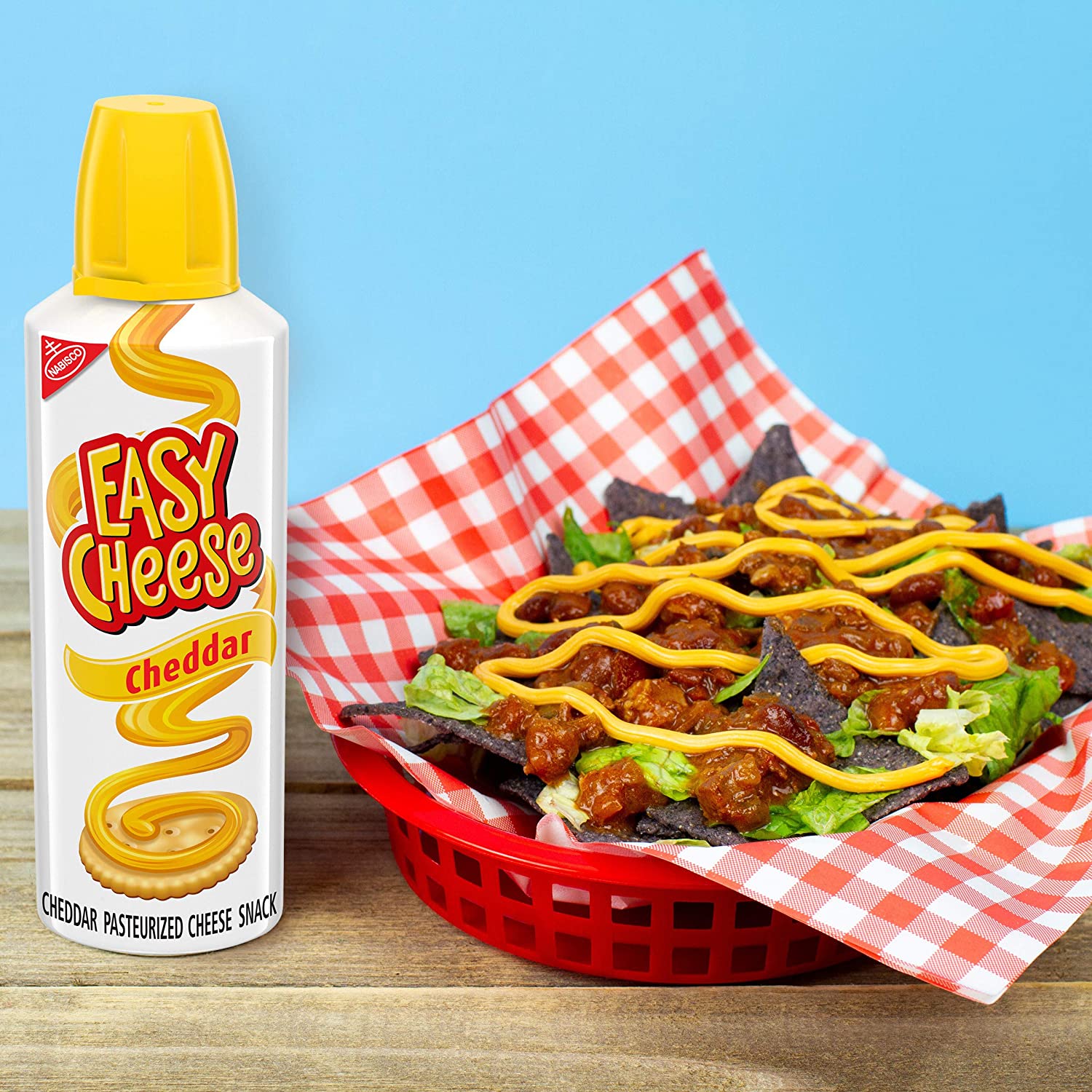 Bottle of Cheese Spray Easy Cheese Cheddar Cheese Snack, 226g (8oz)