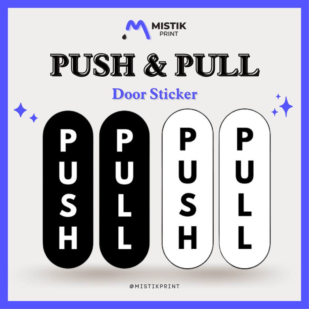 Pull Here Sticker PUSH and PULL Stickers Door Signage | Lazada PH