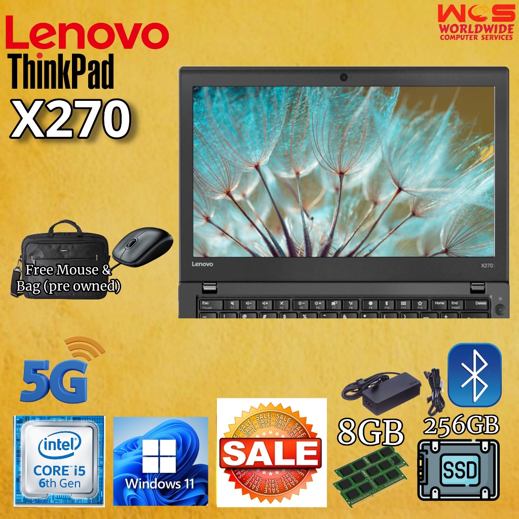 Lenovo ThinkPad X270 i5 6th Generation 8Gb Ram 256Gb New SSD
