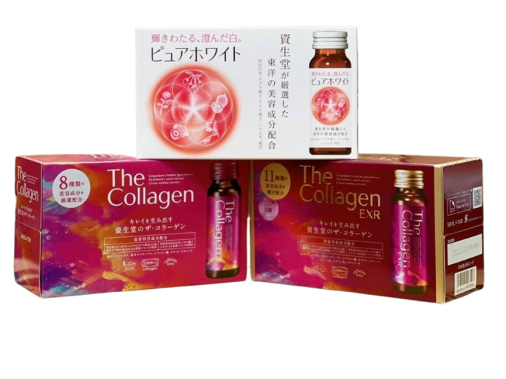 The collagen shiseido, the collagen exr, shiseido pure white hộp 10 chai x 50ml phố thảo mộc