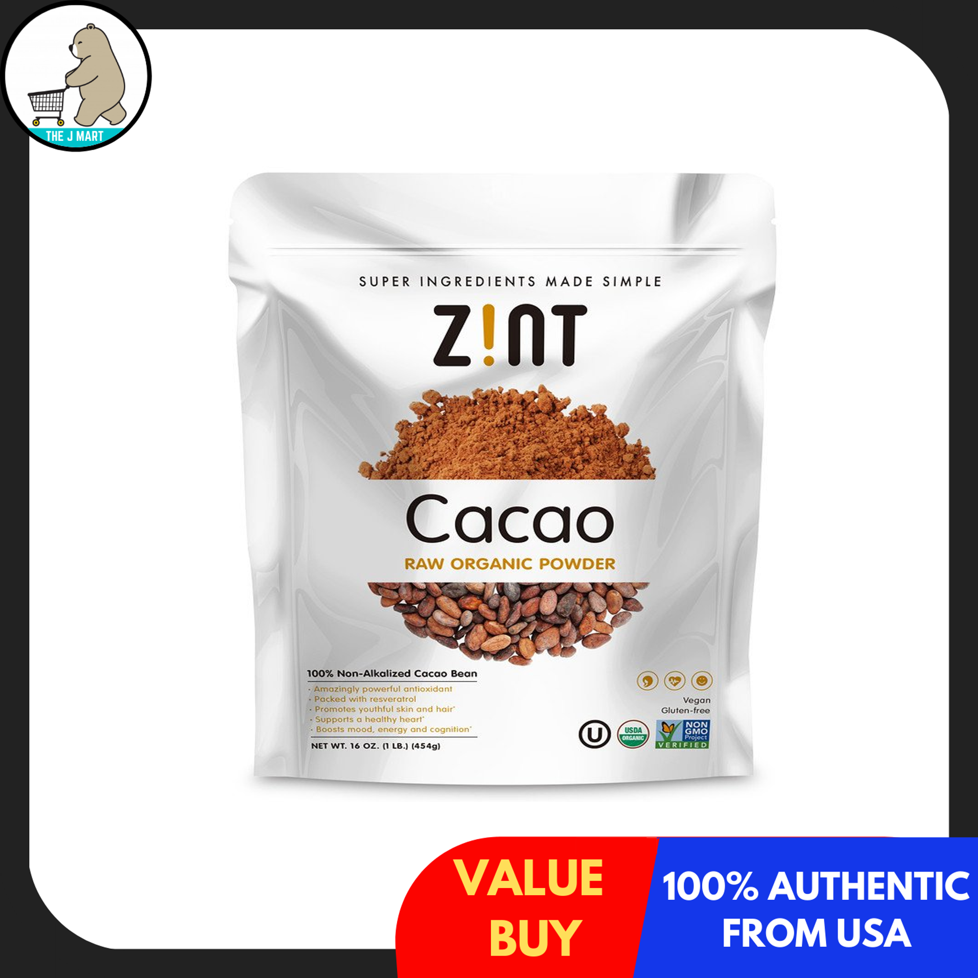 Zint Raw Organic Cacao Powder 16 Oz 454 G Lazada Singapore