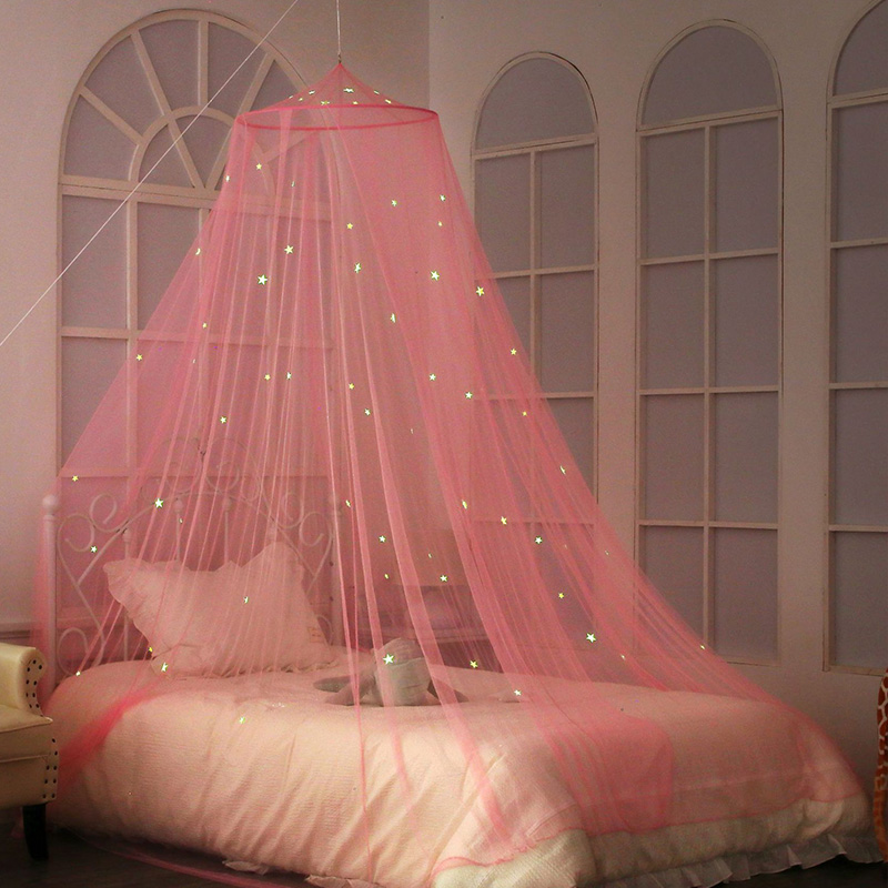 Fluorescent dome mosquito net, bed curtain, luminous star mosquito net, foldable and free to install princess dormitory children's mosquito net