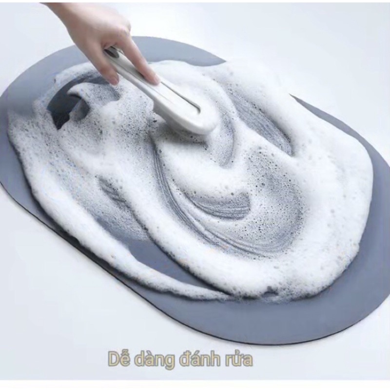 Thảm lau chân siêu thấm nước Silicon 40-60cm, Thảm chùi chân phòng tắm đế cao su chống trượt siêu dày