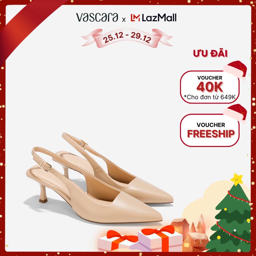 Vascara Giày spool heel slingback mũi nhọn - BMN 0652