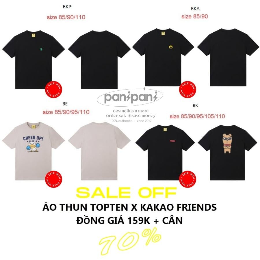 [TRẢ ORDER-KHÔNG SẴN] ÁO THUN TOPTEN X KAKAO FRIENDS