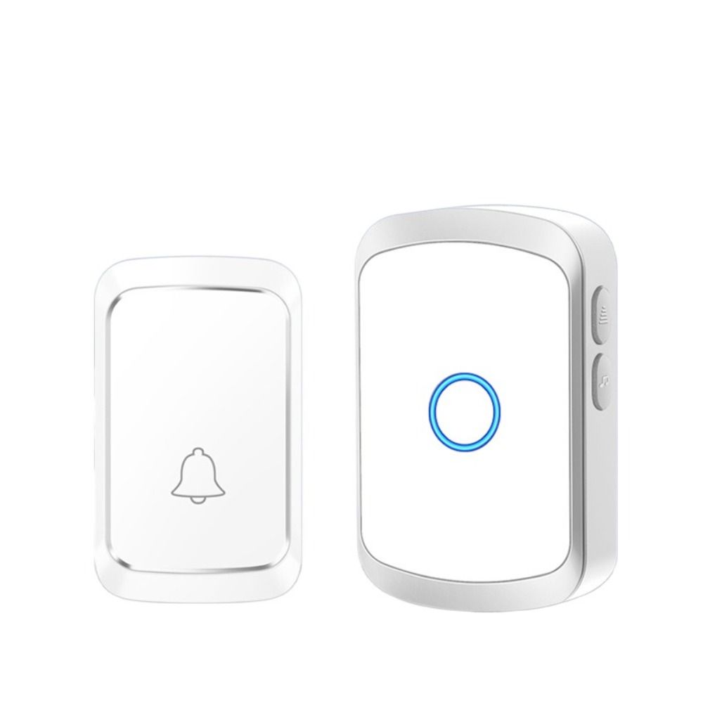 TREND 57SHOP 60 chuông Chuông cửa không dây 300m 5 mức âm lượng Bộ chuông cửa mini Có đèn Chạy bằng pin USB Bộ chuông cửa Lớp học tại nhà văn phòng