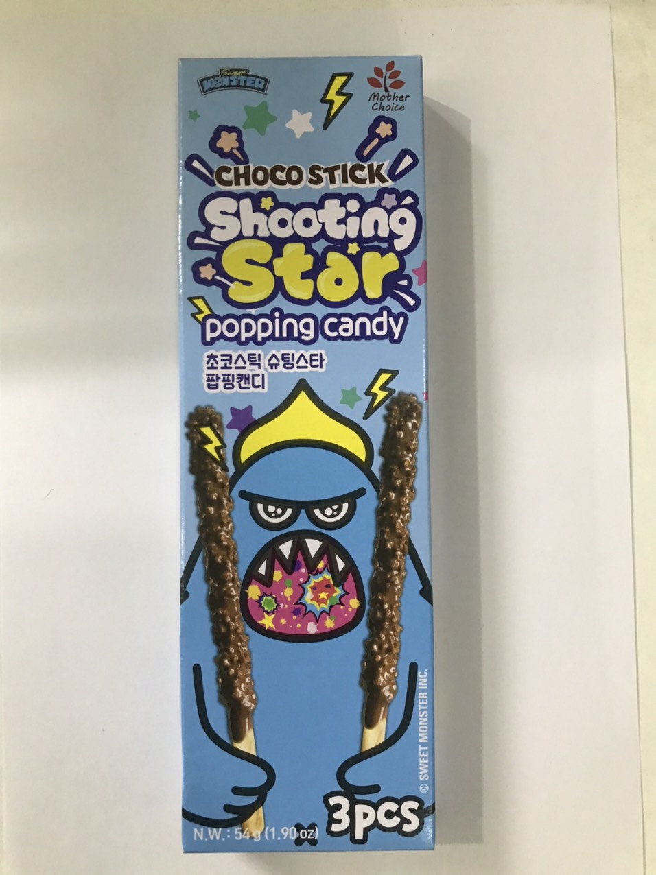 Bánh Que Hàn Quốc Choco Stick Shooting Star Popping Candy (Hộp 54g Xanh)