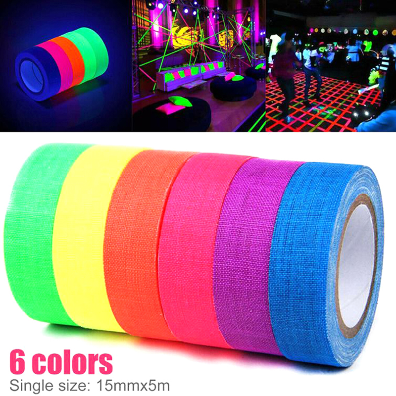 UV Reactive Tape Blacklight Fluorescent Tape Glow in The Dark Neon Gaffer DFGGT
