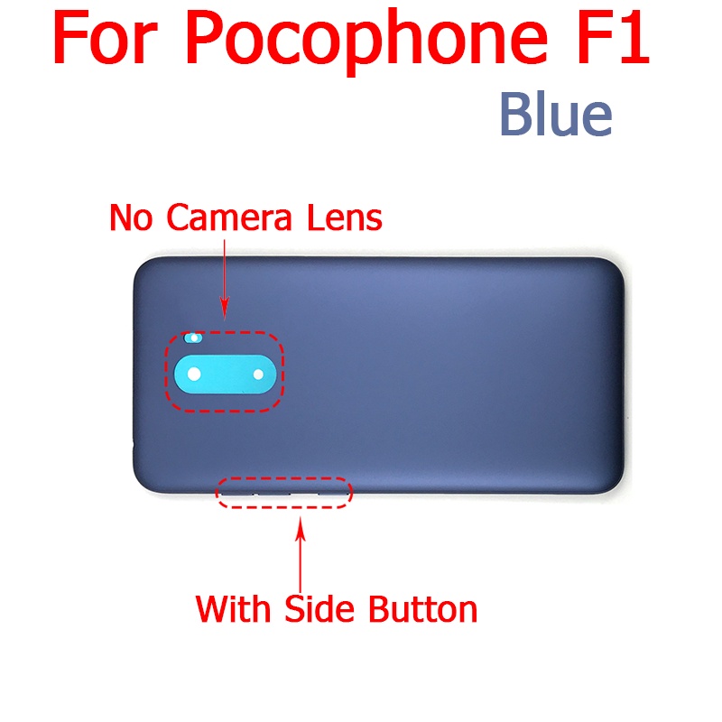 Original new for xiaomi pocophone f1 / poco f3 back cover battery door housing case with side buttons repair parts