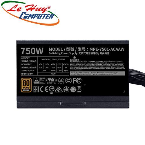Nguồn máy tính Cooler Master mwe Bronze V2 750W - FULL RANGE