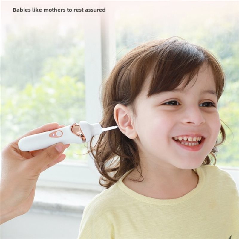 Electric Vacuum Ear Wax Remover Bright Ear Aspiration Device Ear Selection Spiral Cleaning Tools for Children and Adults.