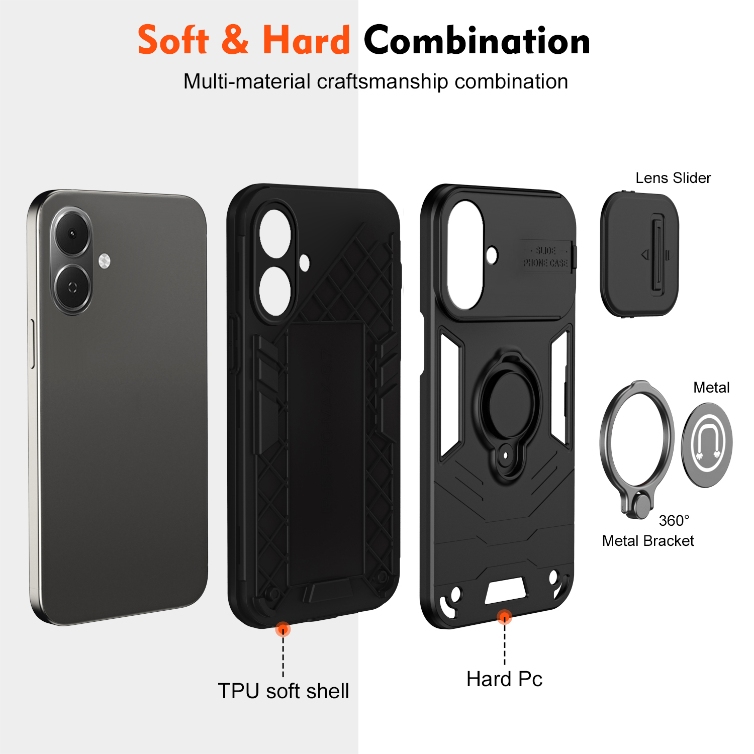 For infinix smart 10 Plus Design Phone Case Shockproof Armor iron Metal Ring Kickstand Bracket Casing for infinix smart 10+ Design Cover Casing HP.