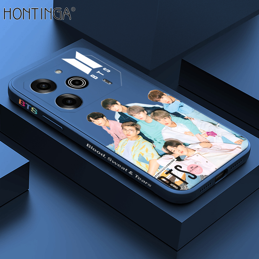 Hontinga for Tecno Pova 6 Pro 5G Back Cover Fashion Cool BTS Side Design Phone Case Square Soft Liquid Silicone Mobile Cover. 