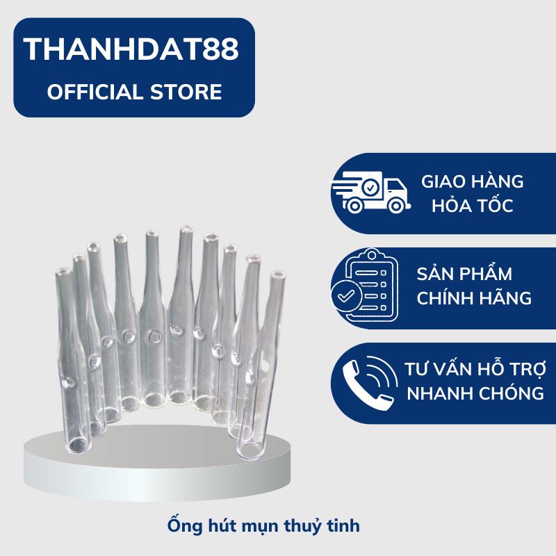 Ống hút mụn thủy tinh, combo 10 ống, dành cho máy 5in1 , máy hút mụn alkato