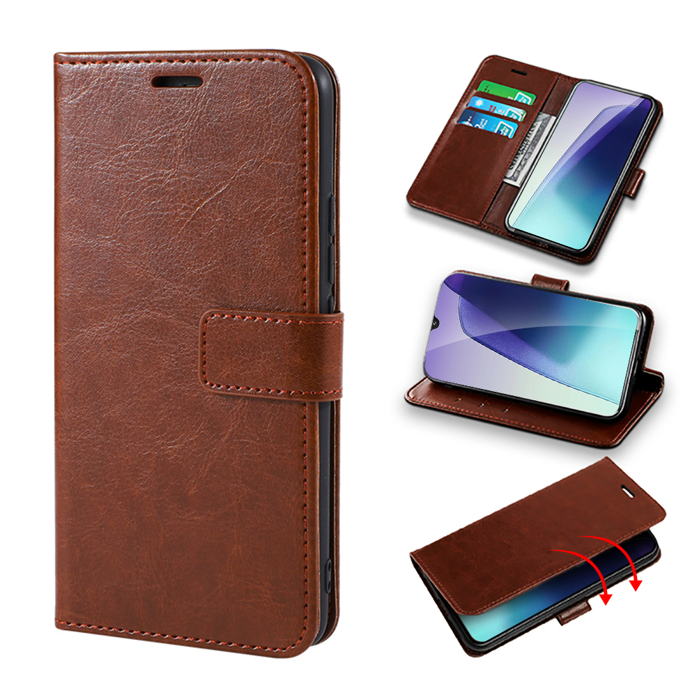 For Xiaomi Redmi 14C 4G/Poco C75 Crazy Horse Leather Case for 6.88 inches xiaomi redmi 14c MI 14C 4G/poco C75 c75 Full Pack Glossy Luxury Leather Protective Cover Anti-Drop Phone Case. 