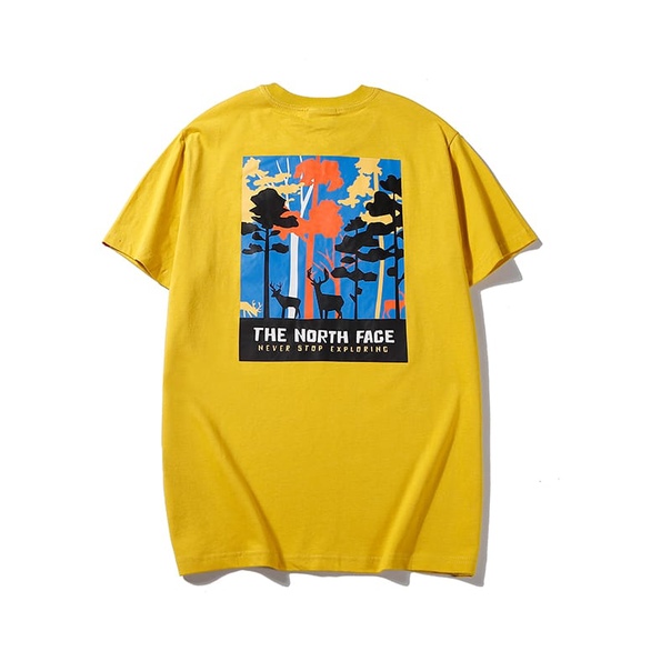 [DF]THE NORTH FACE White Black Yellow Blue T shirt Cotton Simple Casual loose TNF Men Women Classic logo O-Neck Short Sleeve