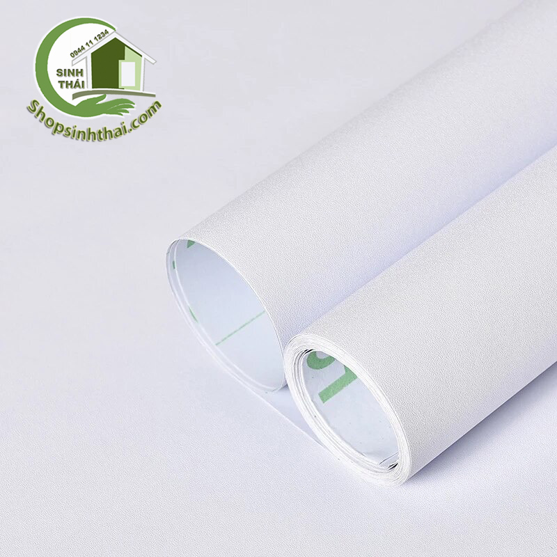 Cuộn giấy dán tường decal màu trắng nhám [ cuộn 10 mét x khổ 45cm ]