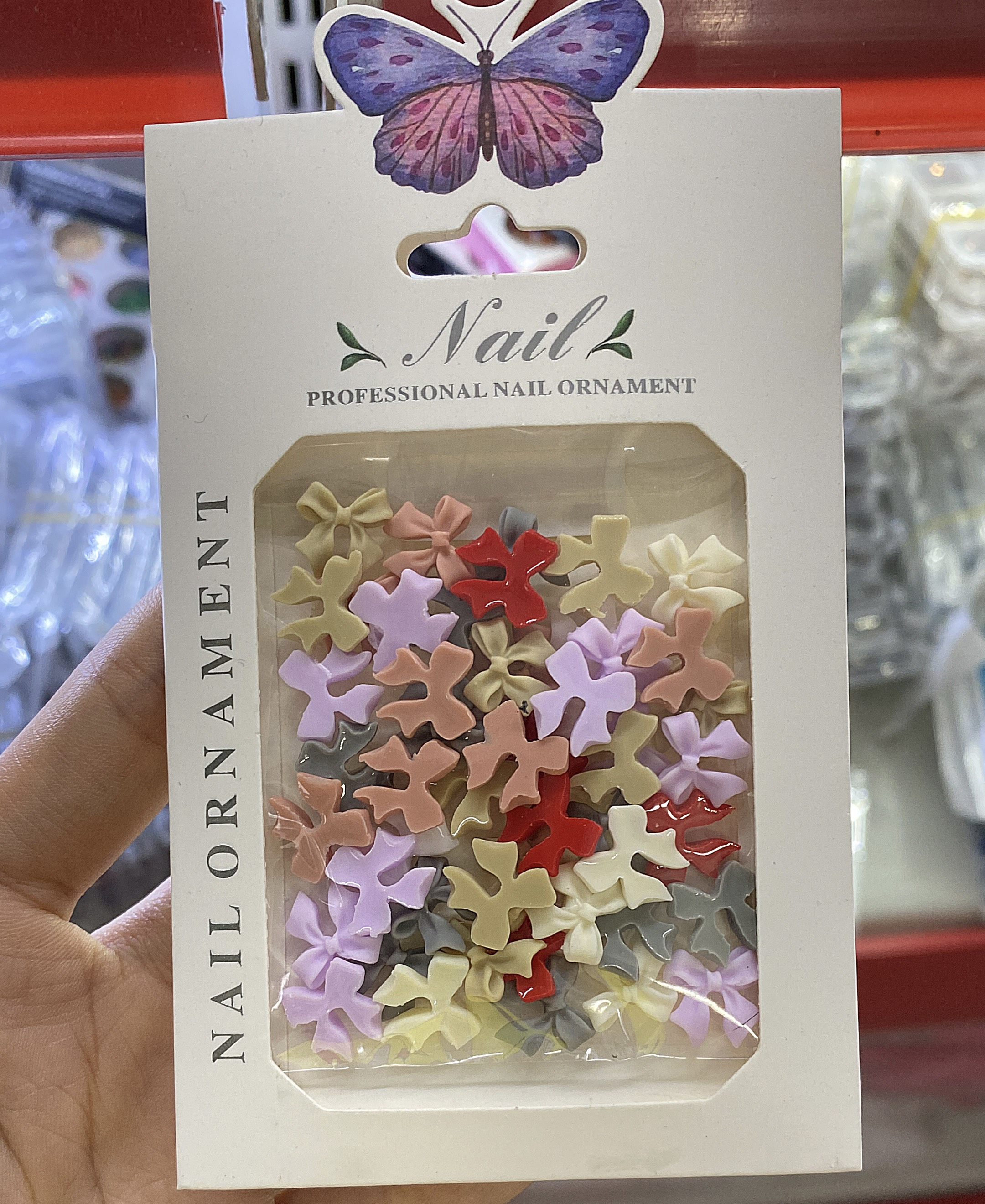 Chram nơ mix màu, đính móng siêu đẹp - Nail 937