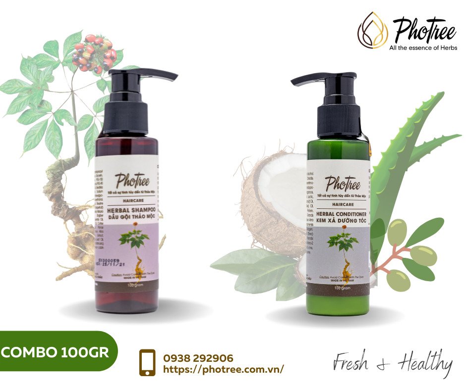 Combo Gội - Xả Sâm Ngọc Linh PhoTree 100grams
