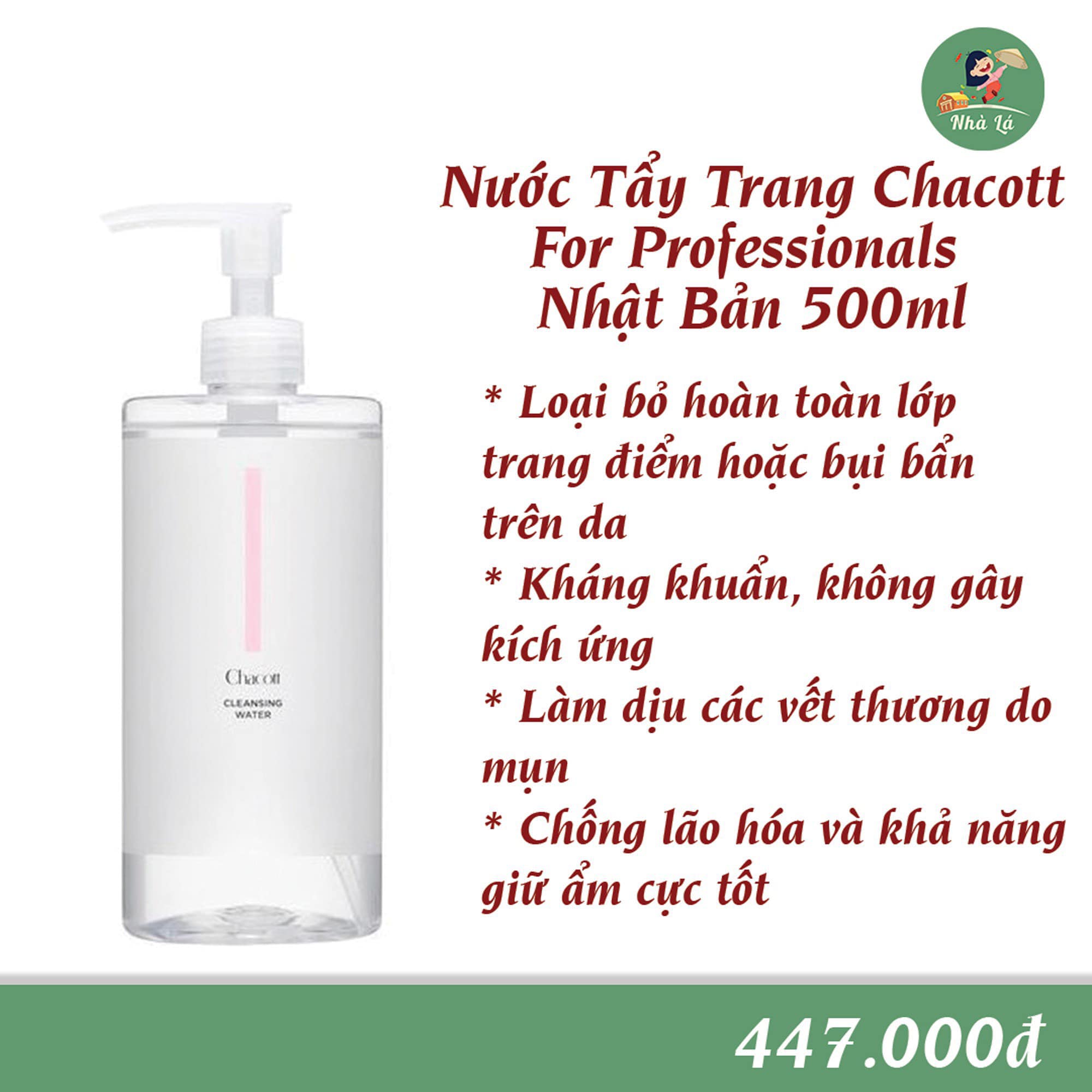 Nước Tẩy Trang CHACOTT FOR PROFESSIONALS CLEANSING 500ML