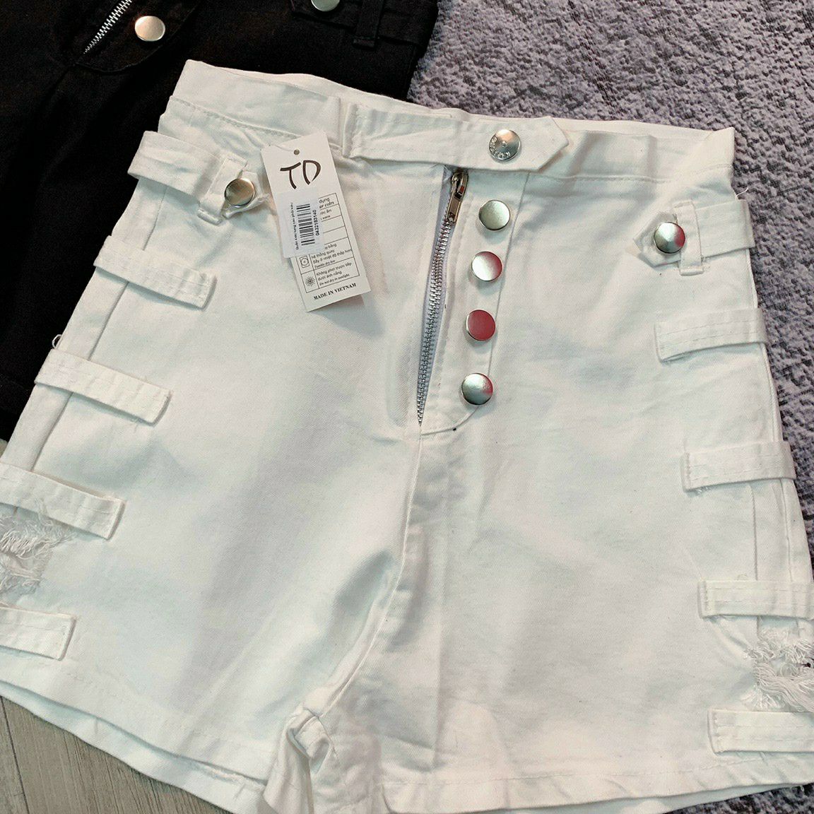 Quần short kaki lưng cao phối kiểu, 3 size HOT#38 NA