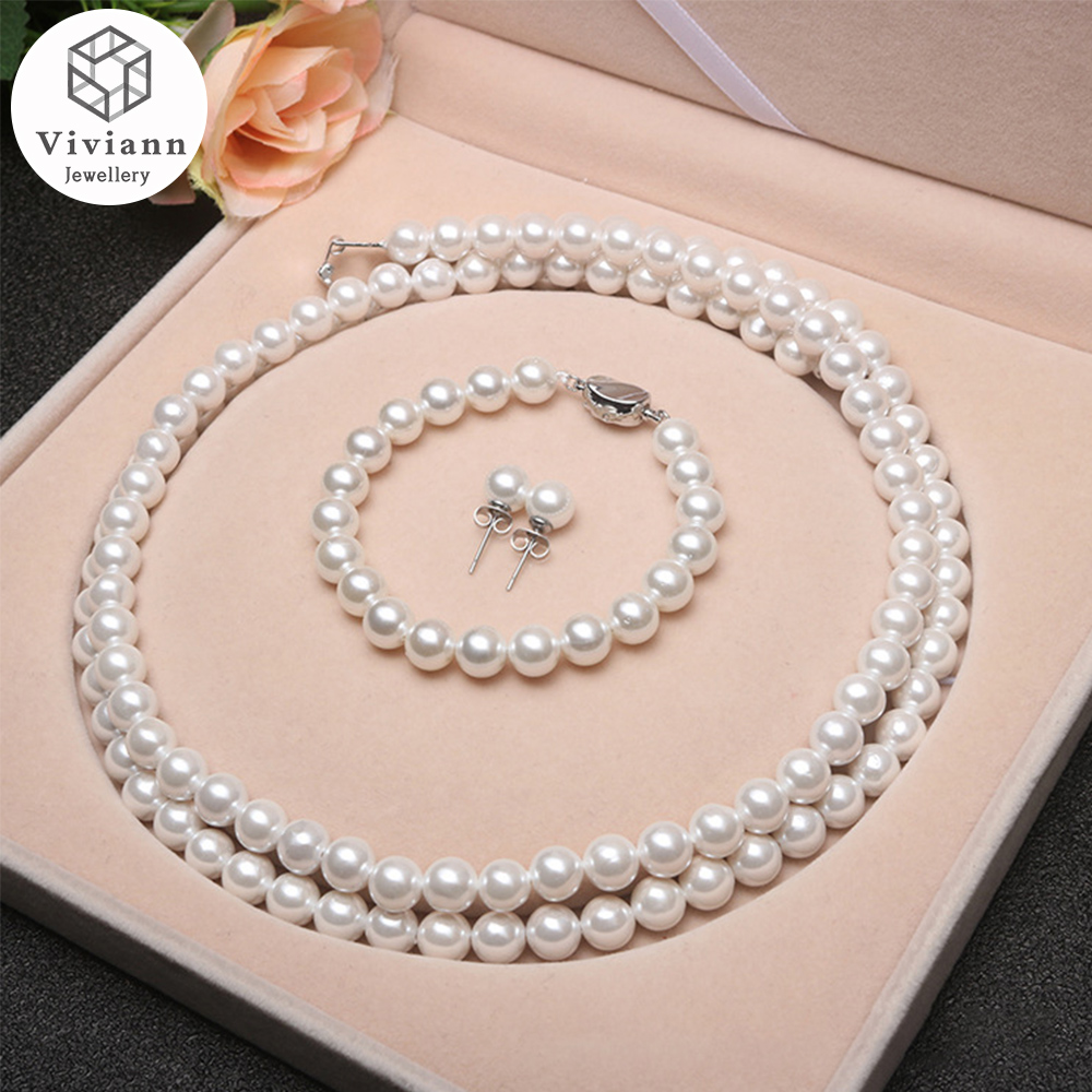 Pearl Earrings Necklace Pendant 
