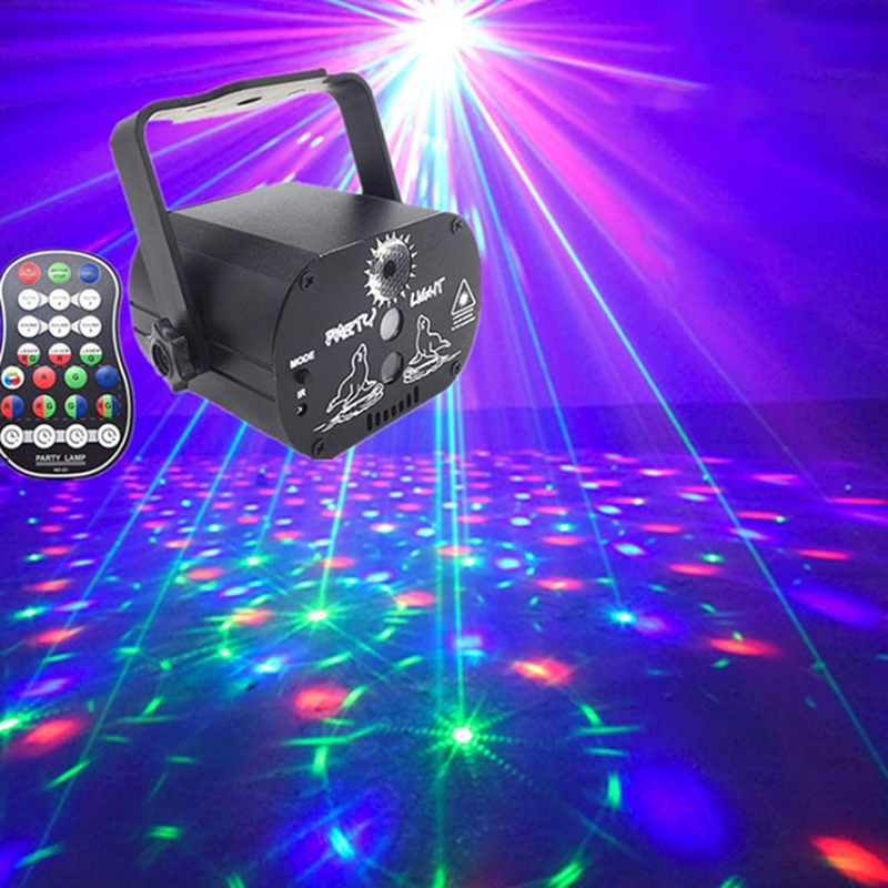 The Samurry Nở 60 Mô Hình Sân Khấu Máy Chiếu Laze Đèn LED RGB Đảng Quán Karaoke DJ Đèn Disco