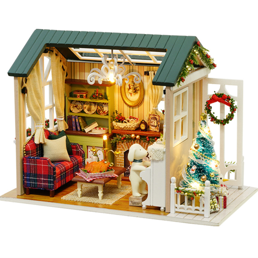 DIY Miniature Dollhouse Kit, 1 24 Scale Wooden Mini Doll House Accessories