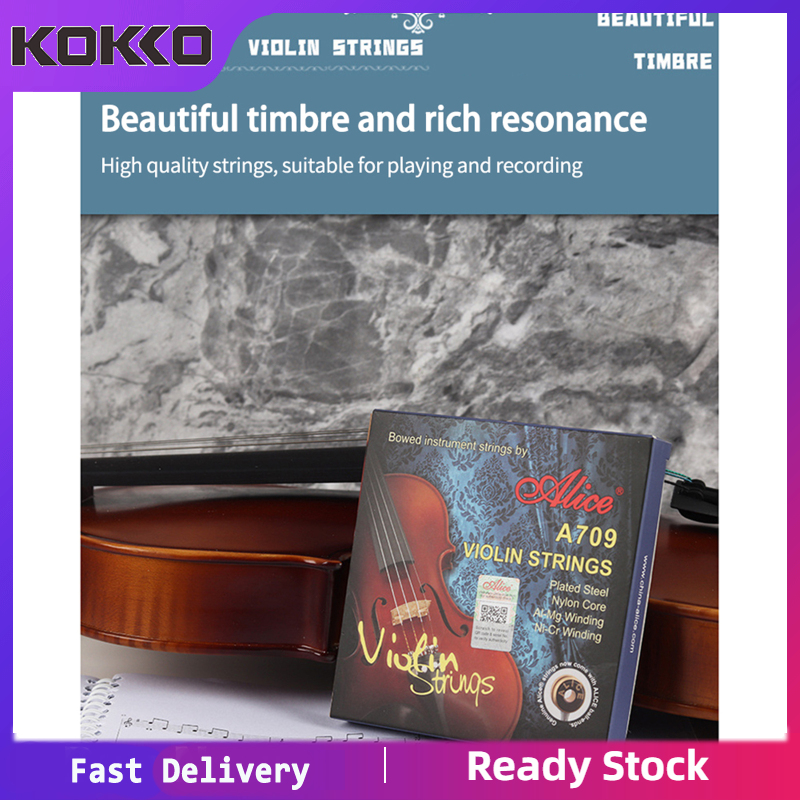 4pcs A709 Alice Violin Strings Set Steel Rope Core G String Nickel Strings Practice Play Parts 31/8/4/2
