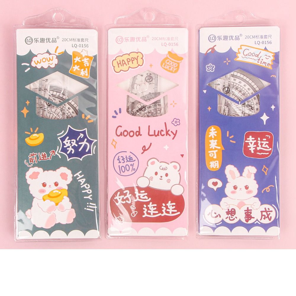 MMLUCK Drafting Ruler Straight Triangle Ruler Protractor Set Drawing Ruler Dividing Ruler 4pcs/Set Multifunctional Stationery