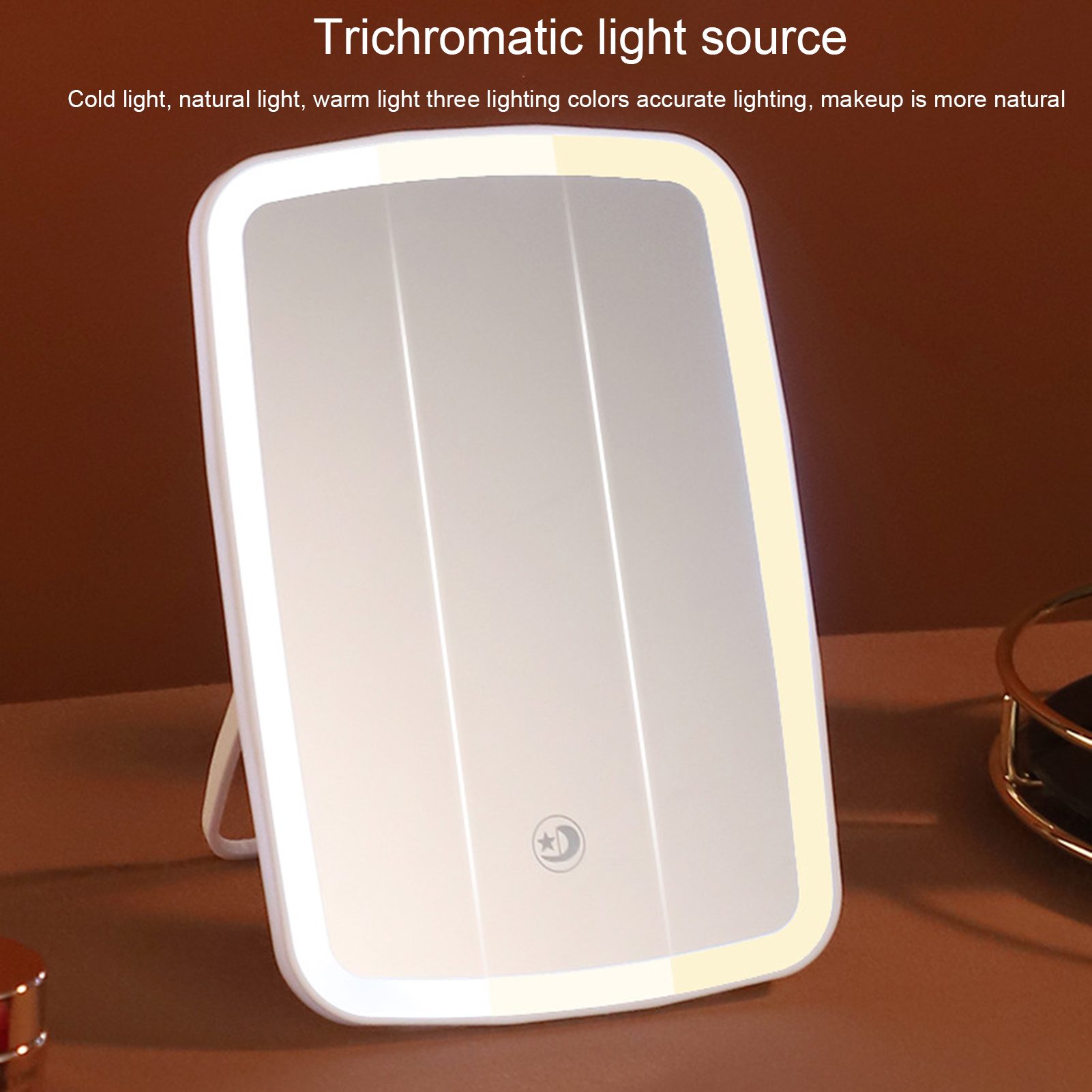 SGHI Vanity Mirror with Three Light Modes Led Lighted Vanity Mirror Portable Led Makeup Mirror with Touch Screen Controls Rechargeable Foldable 3 Light Modes Perfect