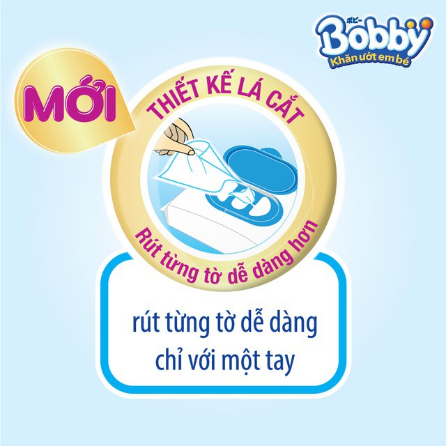 Khăn ướt Bobby Care không mùi 100 miếng