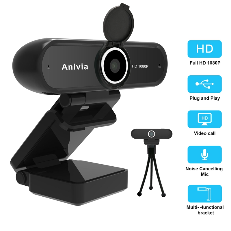 Anivia W10 1080P Web Camera with Microphone Tripod for PC Computer USB Webcam Full HD Cam Autofocus Web Cam Streaming