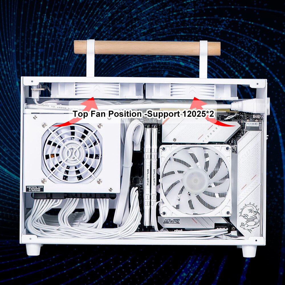 Xách tay máy tính nhỏ trường hợp nhôm nhỏ gọn PC trường hợp vỏ máy tính để bàn 308mm Card đồ họa mini-Bo mạch chủ ITX SFX cung cấp điện