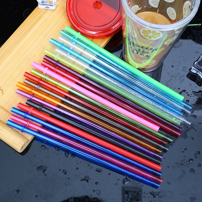 10/20pcs 230mm Reusable Hard Plastic Straws for Tumbler Mason Jars Drinking  Straws with 1 Cleaning