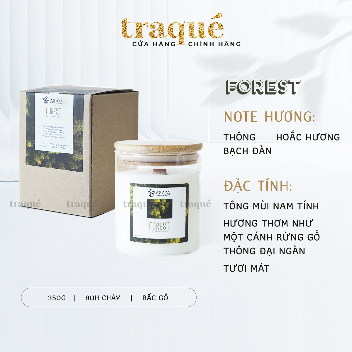 Nến thơm Agaya/Candle Cup - Hương Gỗ FOREST