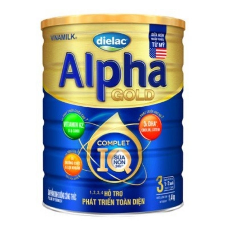 Sữa Bột Vinamilk Dielac Alpha Gold Số 3 1,4Kg (1-2 Tuổi)
