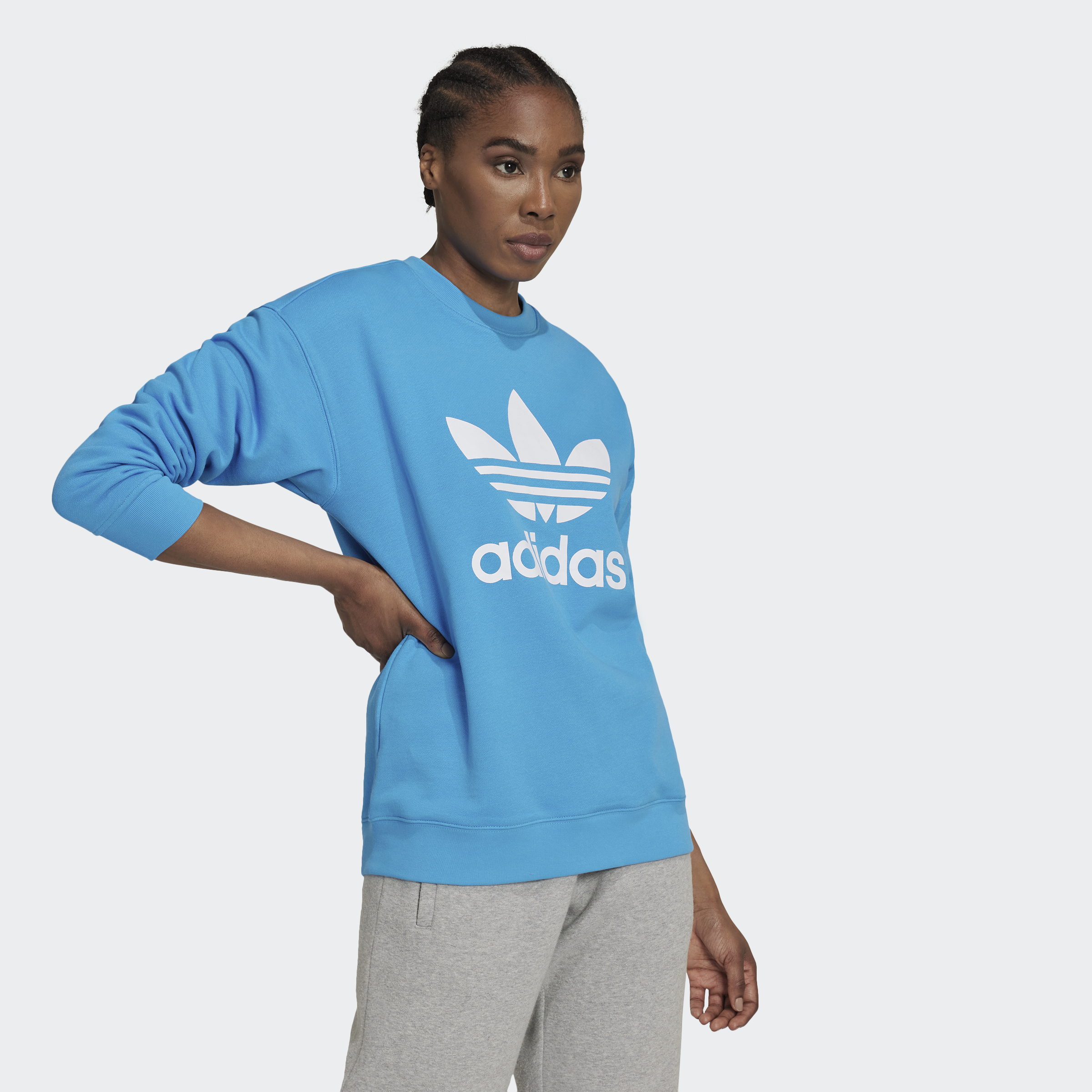 Adidas trefoil cheap crew sweat