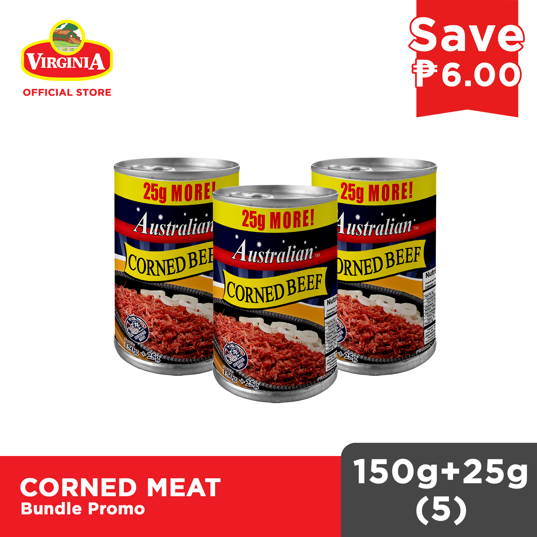 Australian Corned Beef 150g + 25g x 3 Lazada PH